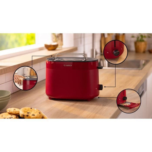 Grille Pain - Toaster Electrique  - Bosch - Tat2m124 Mymoment - Rouge Bosch - Mathon - 3