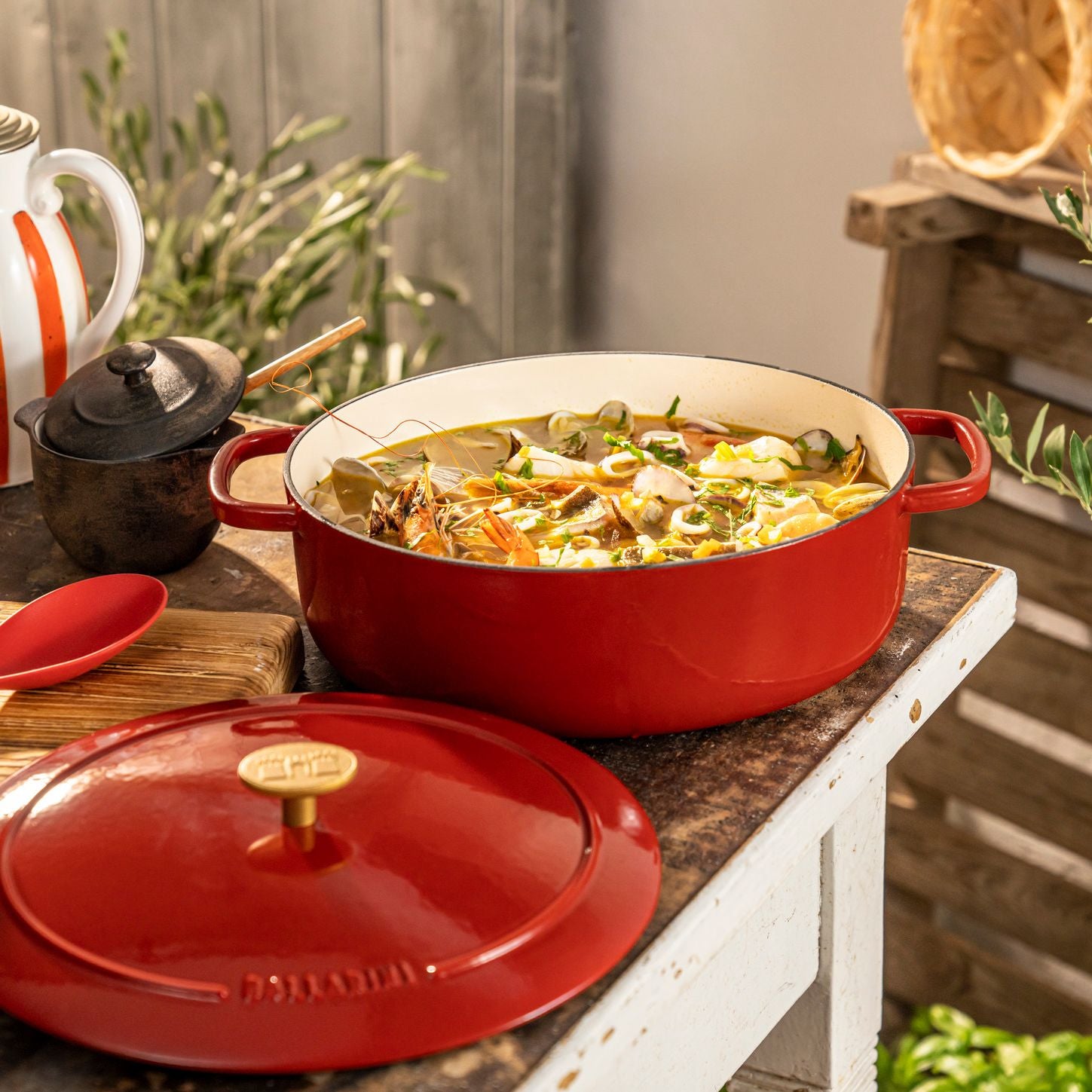 Cocotte en fonte 37 cm, Ovale, Rouge Ballarini - Mathon - 5