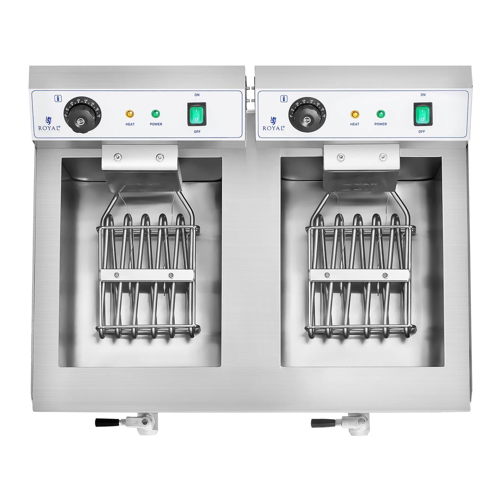 Friteuse électrique de restaurant double professionnelle 2 x 3 200 watts 2 x 16 litres au total 2 x 12 litres d