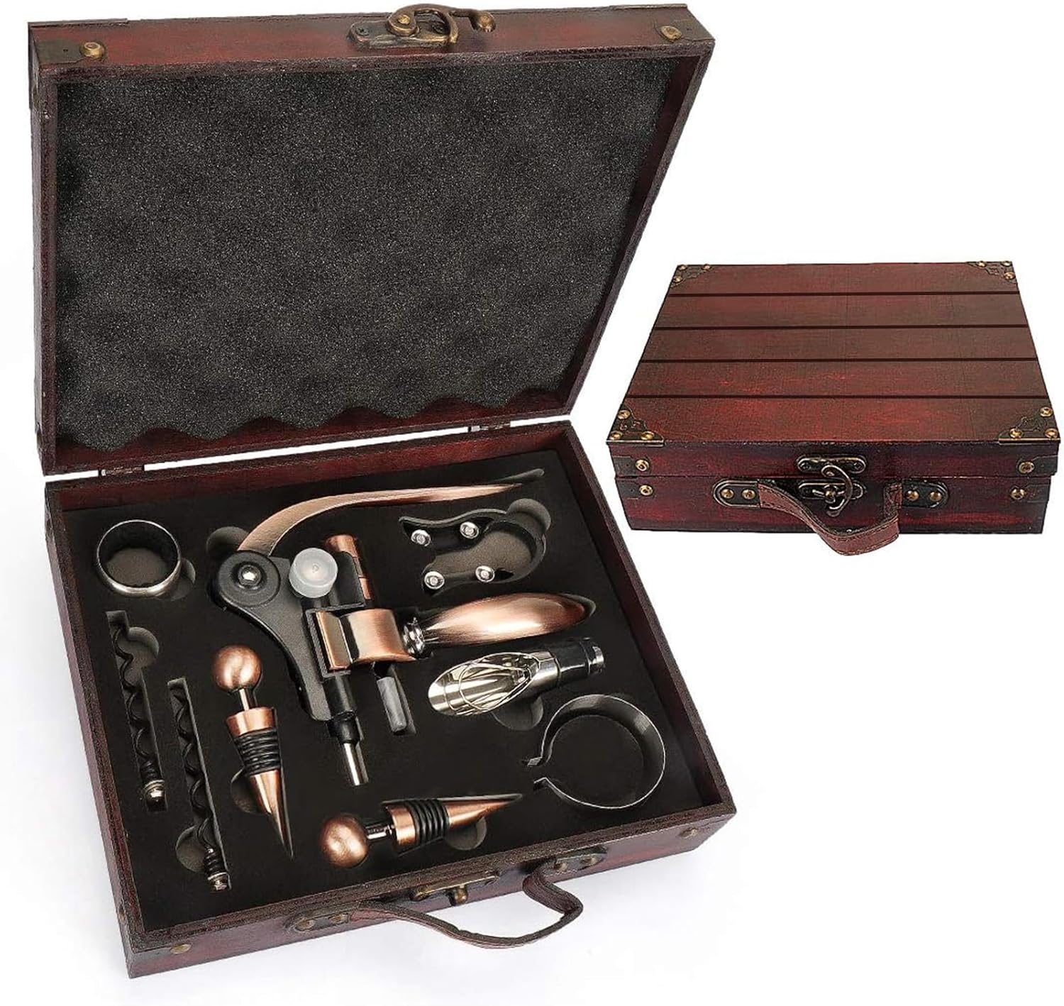 Coffret Tire-Bouchon Vin Cadeau Bois Vintage Vendos85 - Mathon