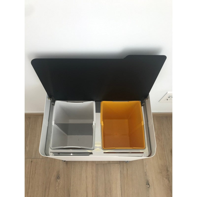 Poubelle pour tri sélectif modulable, fermeture douce, 40 litres, ecobox-top Don Hierro - Mathon - 5