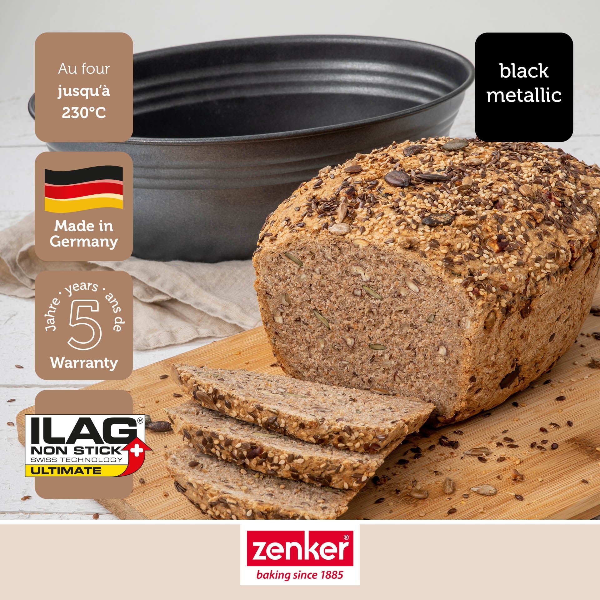 Moule à pain ovale 26 x 16 cm Zenker Black Metallic Zenker - Mathon - 3