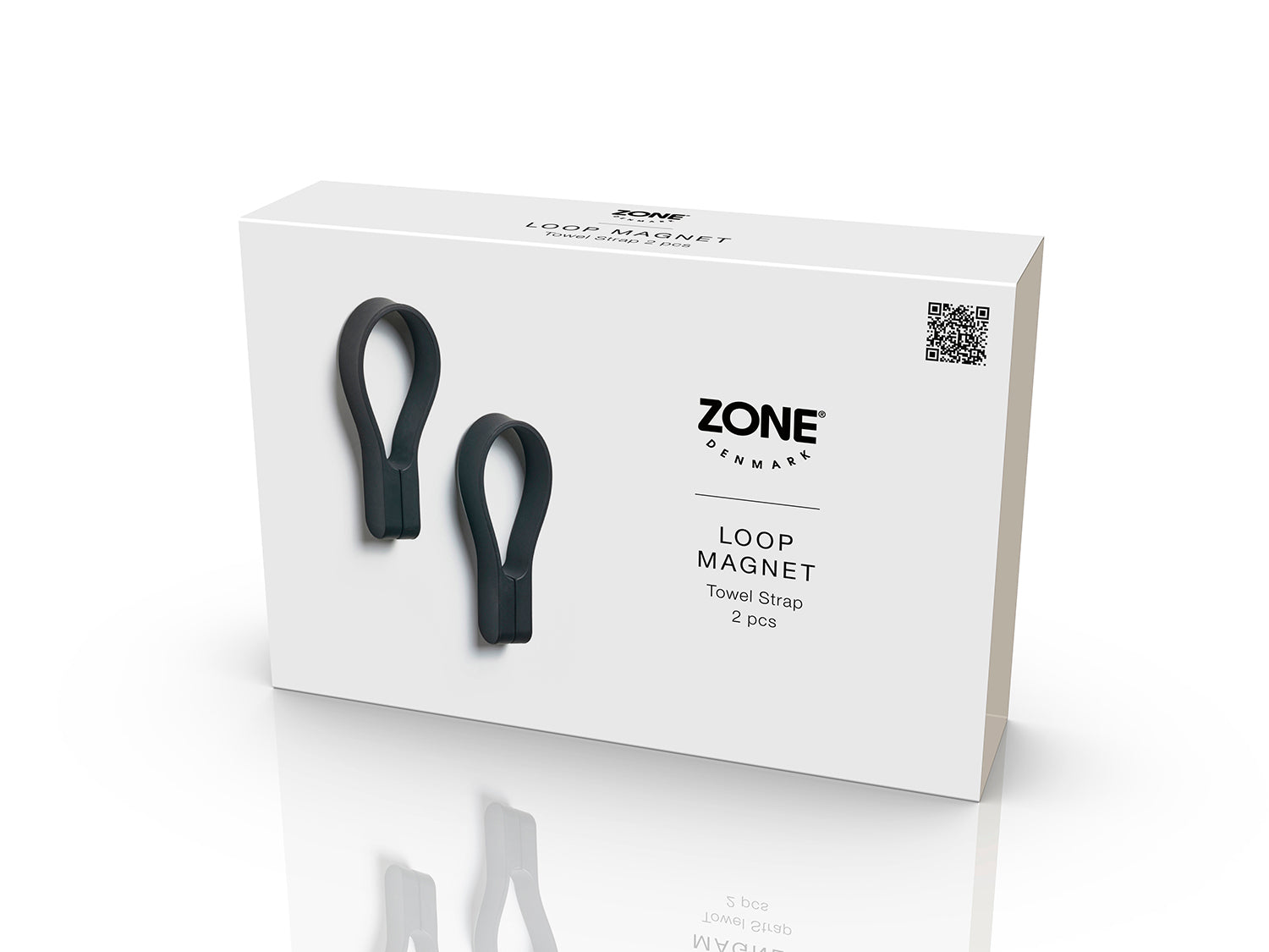 Set de 2 sangles magnétiques pour serviette LOOP MAGNET en silicone Noir Zone Denmark - Mathon - 3