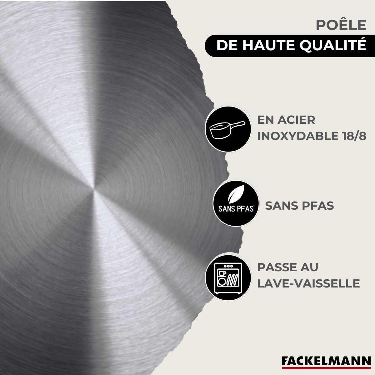 Set de 2 poêles 20 et 24 cm en inox  Eterna Fackelmann - Mathon - 4