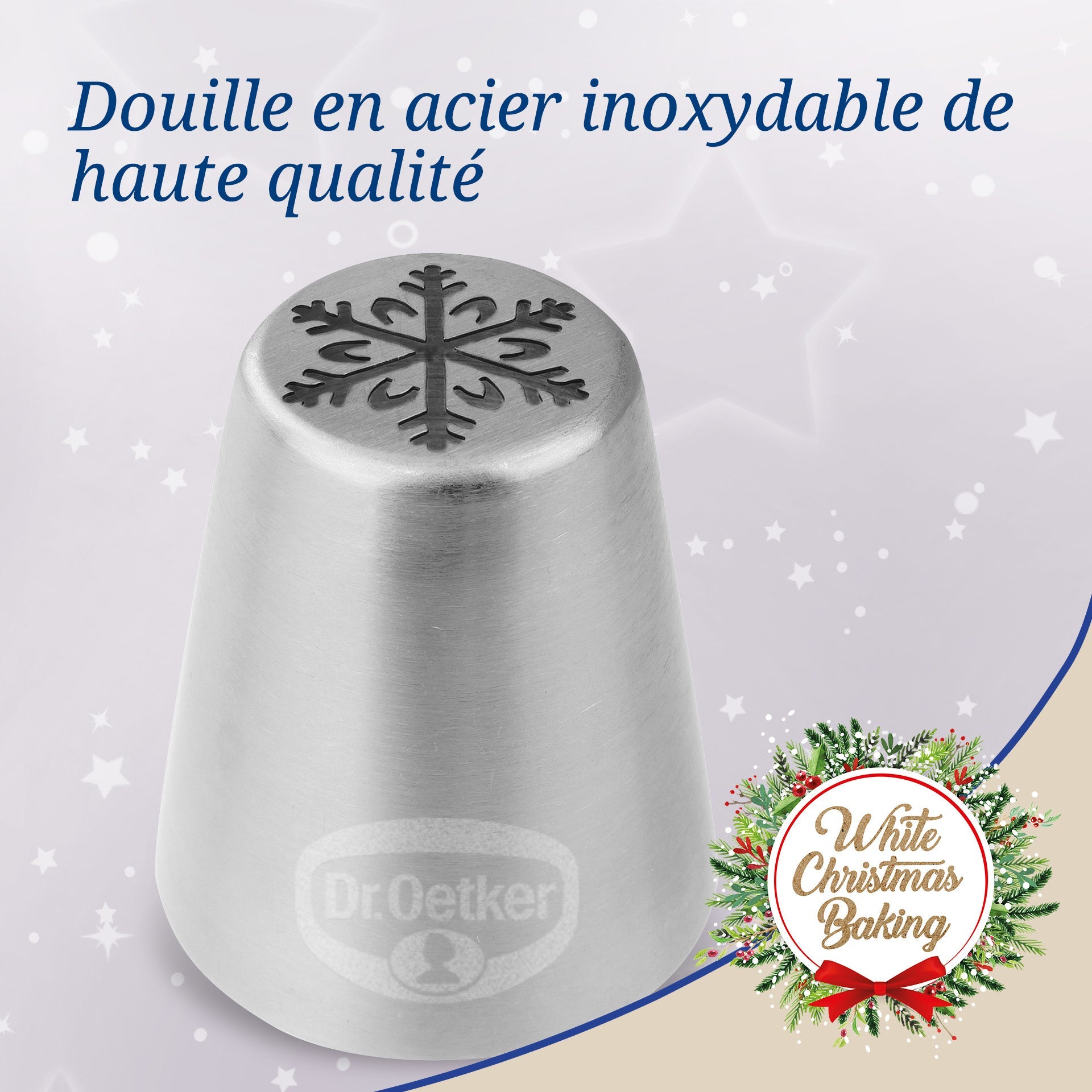 Ensemble de 8 poches à douille et embout flocon de neige en inox  Baker Edition Dr. Oetker - Mathon - 5