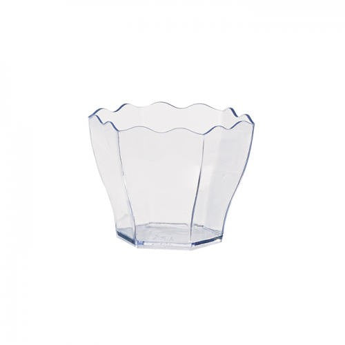 12Pcs - Mise en bouche plastique PS transparent forme fleur "Deva" 60x55x47mm 60ml FirstPack - Mathon - 1