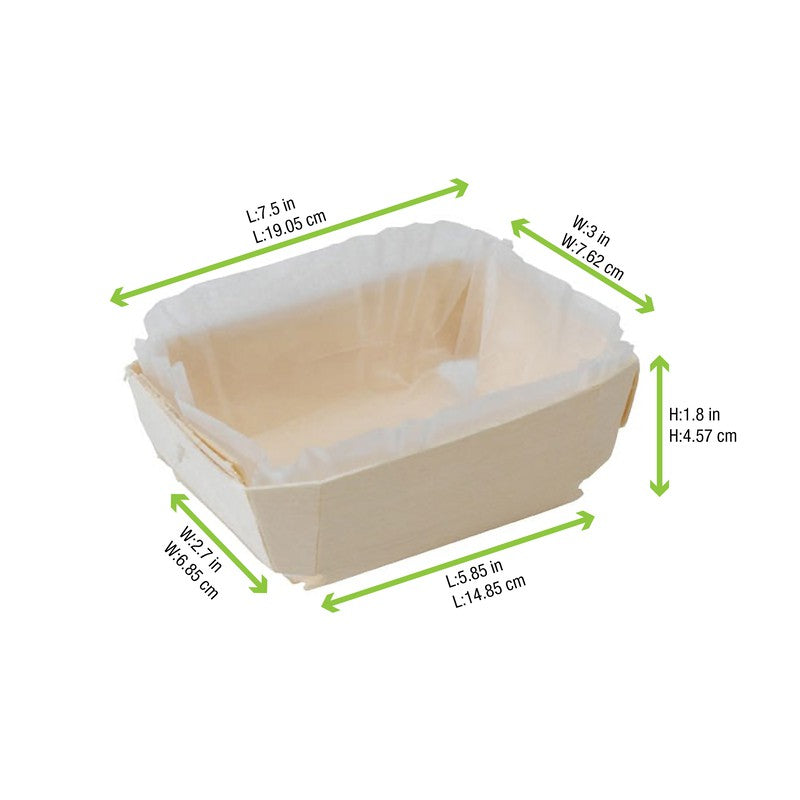 25Pcs - Moule de cuisson bois "Tristan"  avec caissette papier  185x80x40mm 600ml FirstPack - Mathon - 2