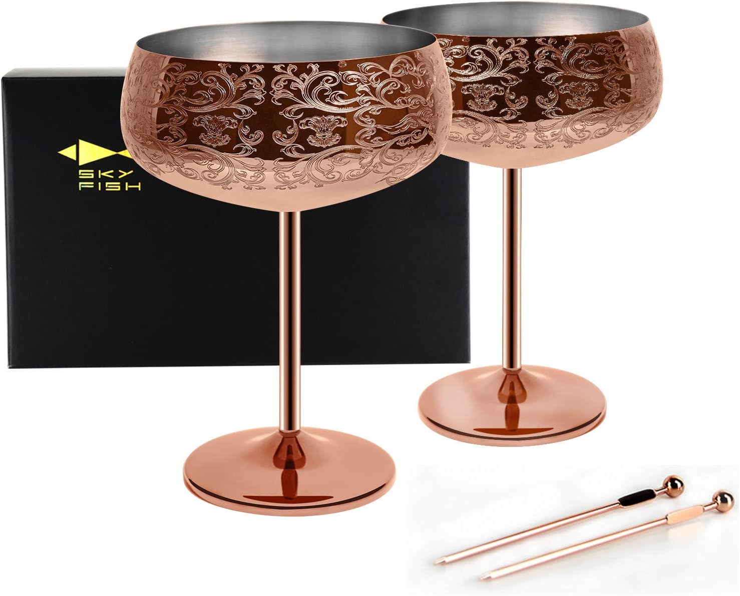 Verres Martini Dark Knight en Acier Inoxydable 414 ml Vendos85 - Mathon