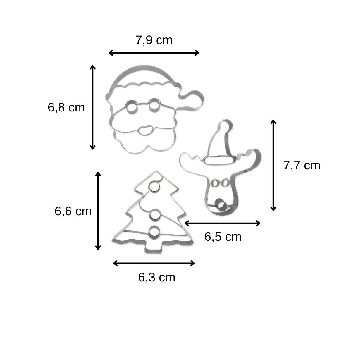 Set de 3 emporte-pièces de Noël Zenker Emporte-pièces Zenker - Mathon - 3