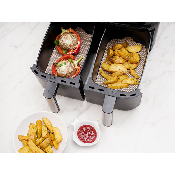 Set de feuilles de cuisson rectangulaires pour friteuses à air chaud double panier NoStik - Mathon - 4