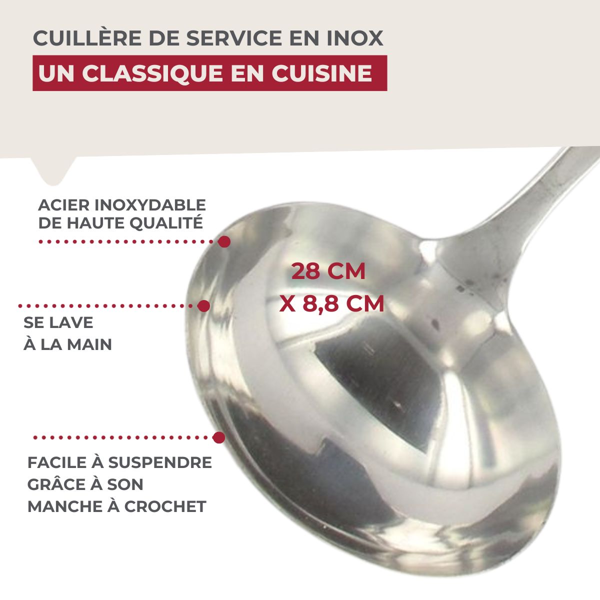 Louche de cuisine inox 28 cm  Oxford Fackelmann - Mathon - 4