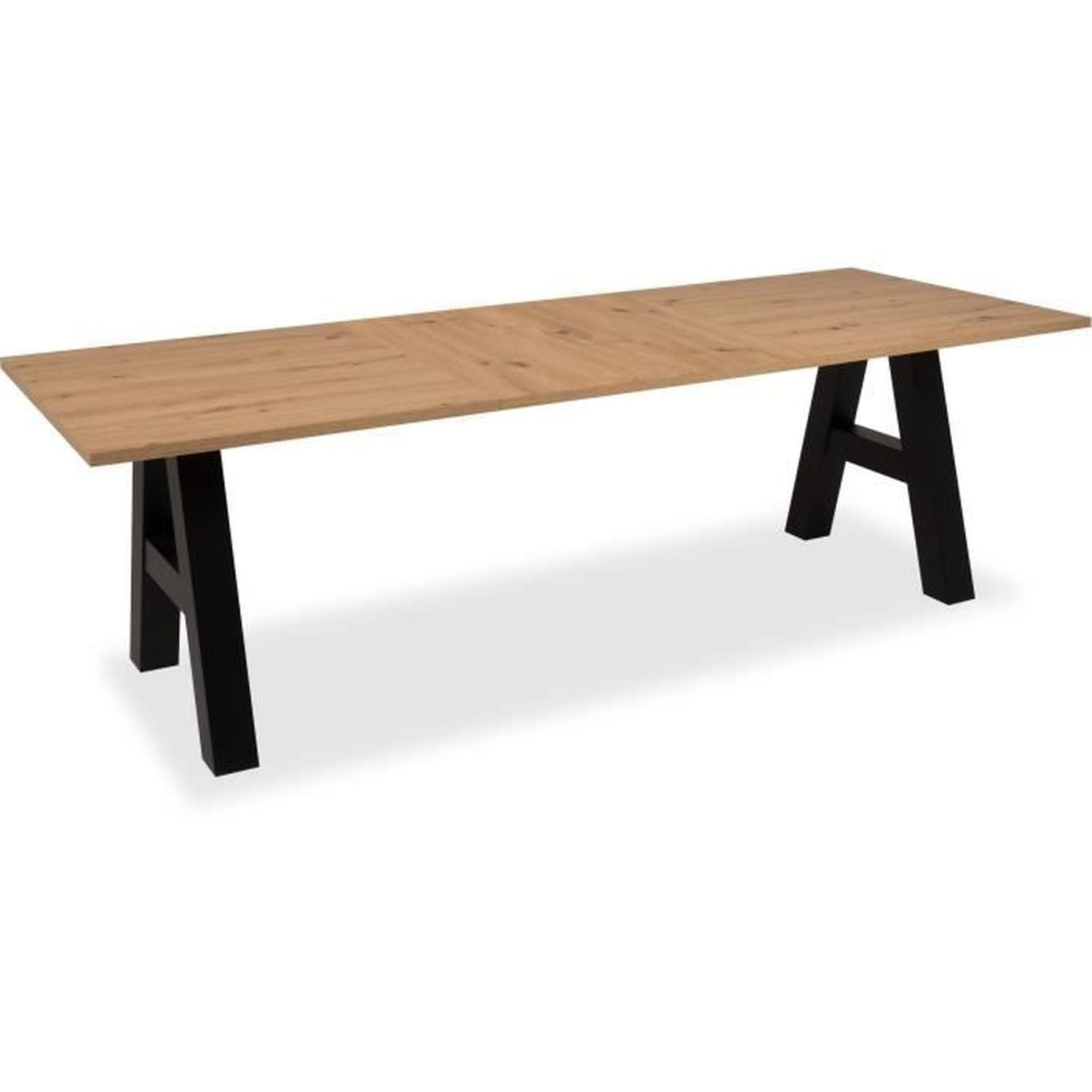 Table à manger granada extensible - 2 rallonges 40 cm - 157/197 x 90 x 75 cm - chêne/noir Youdoit - Mathon