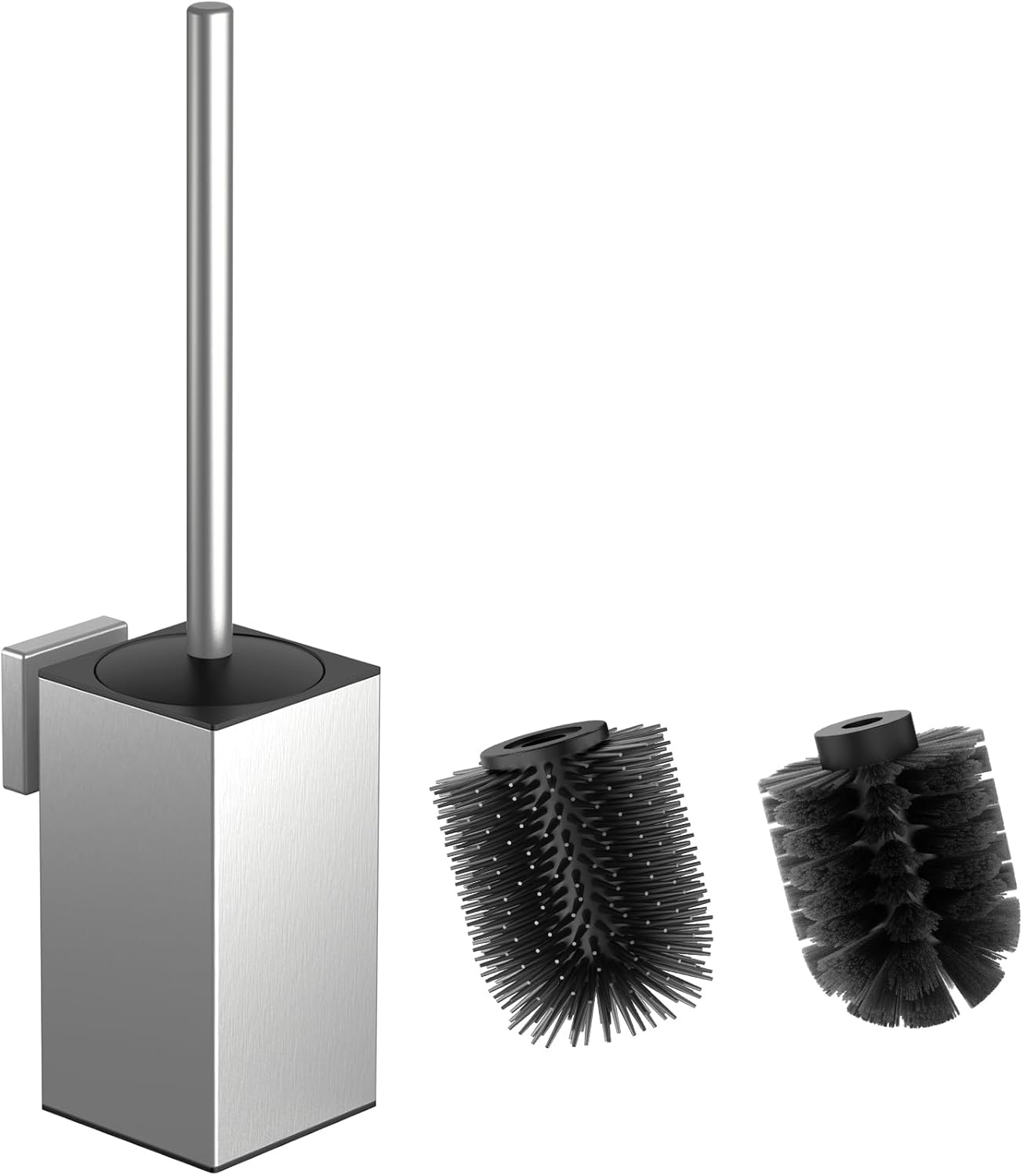 Brosse WC Carrée Argentée avec Double Têtes Vendos85 - Mathon