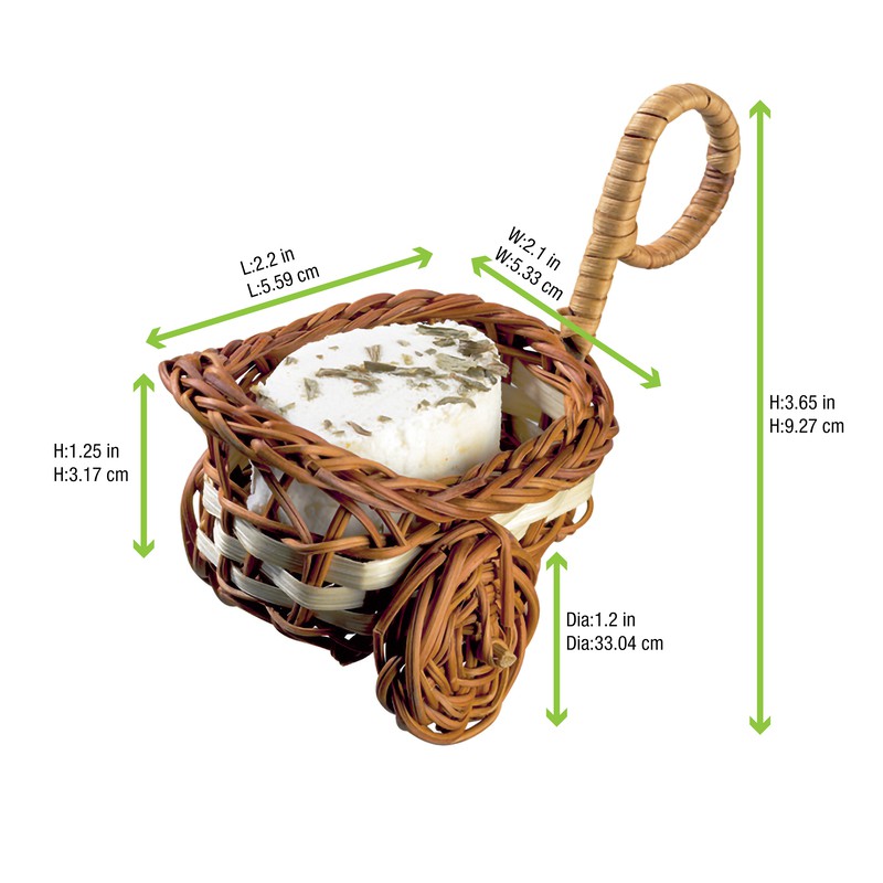 10Pcs - Mini brouette osier avec anse  60x55x35mm FirstPack - Mathon - 2