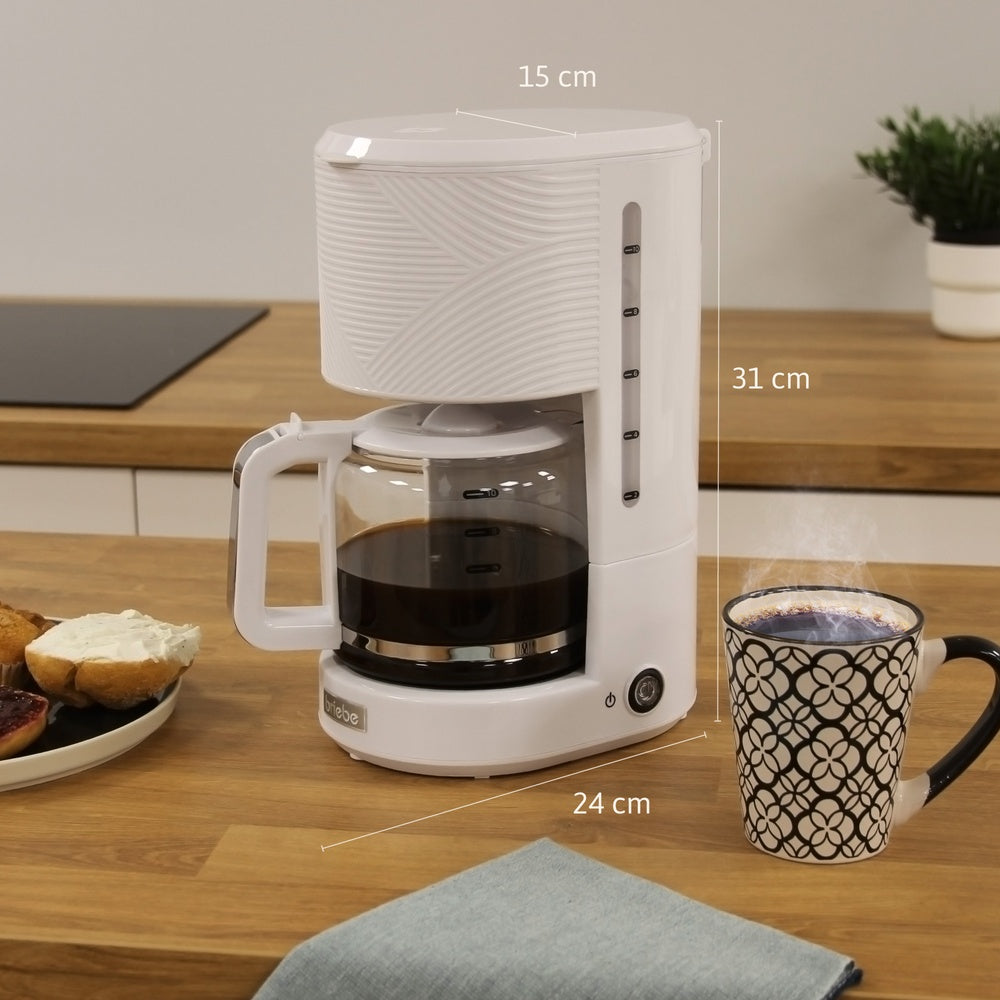 Elegance Cafetière Filtre 10 Tasses Machine à Café, Filtre Réutilisable 1,25L 1000 Blanc CM1171WHT - Mathon - 6