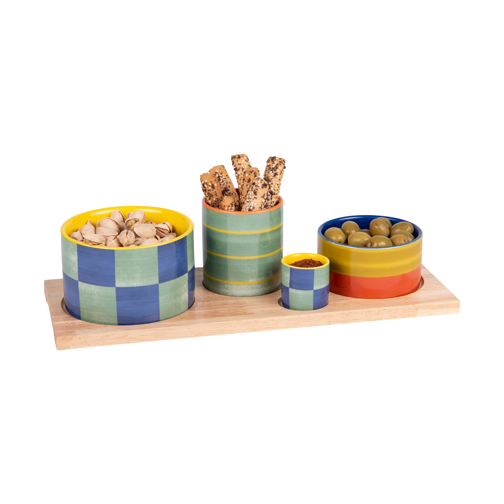 Service apéritif 4 pièces Capri 34,5cm Table passion - Mathon - 2