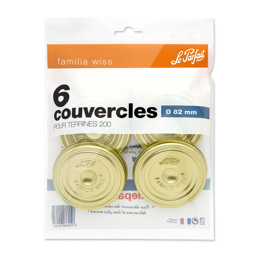 Sachet de 6 couvercles Familia Wiss 8,2 cm Le Parfait - Mathon - 1