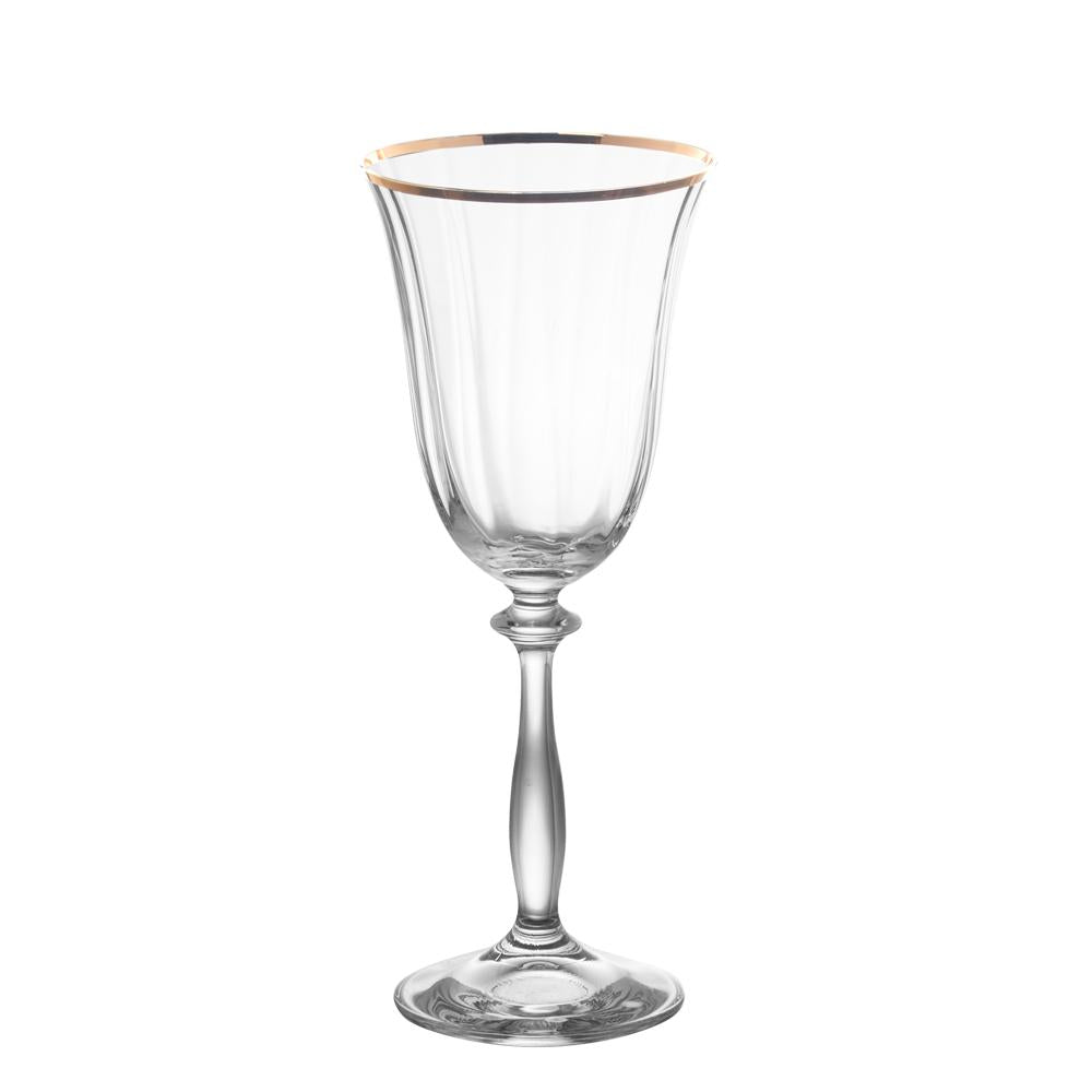 Boîte de 6 verres à pied Angela filet or 35 cl Table passion - Mathon - 2