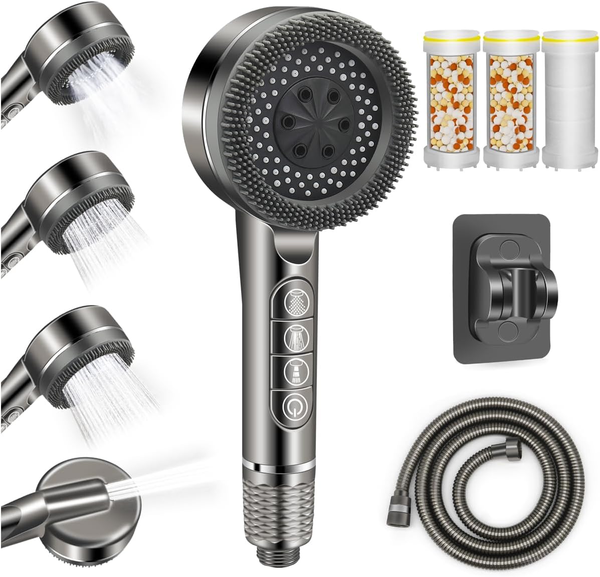 Douchette grise 4 modes avec filtre anti-calcaire Vendos85 - Mathon