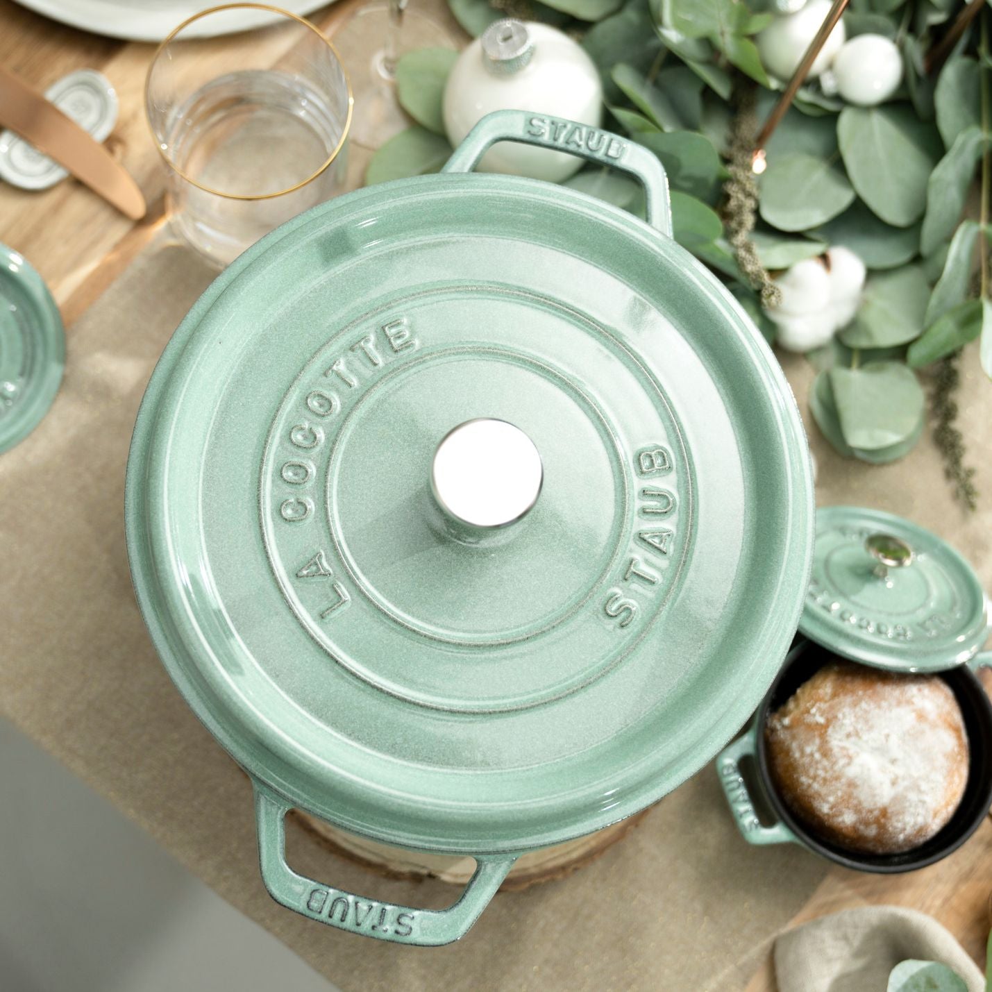 Cocotte 22 cm, Fonte, Rond(e), Sauge Staub - Mathon - 2