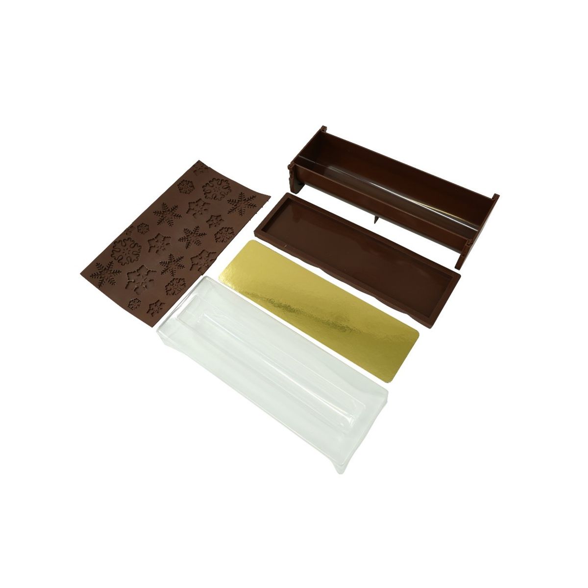 Moule à bûche de Noël avec insert et plaque motif flocon de neige 30 x 8 cm Zenker Noël Zenker - Mathon - 1