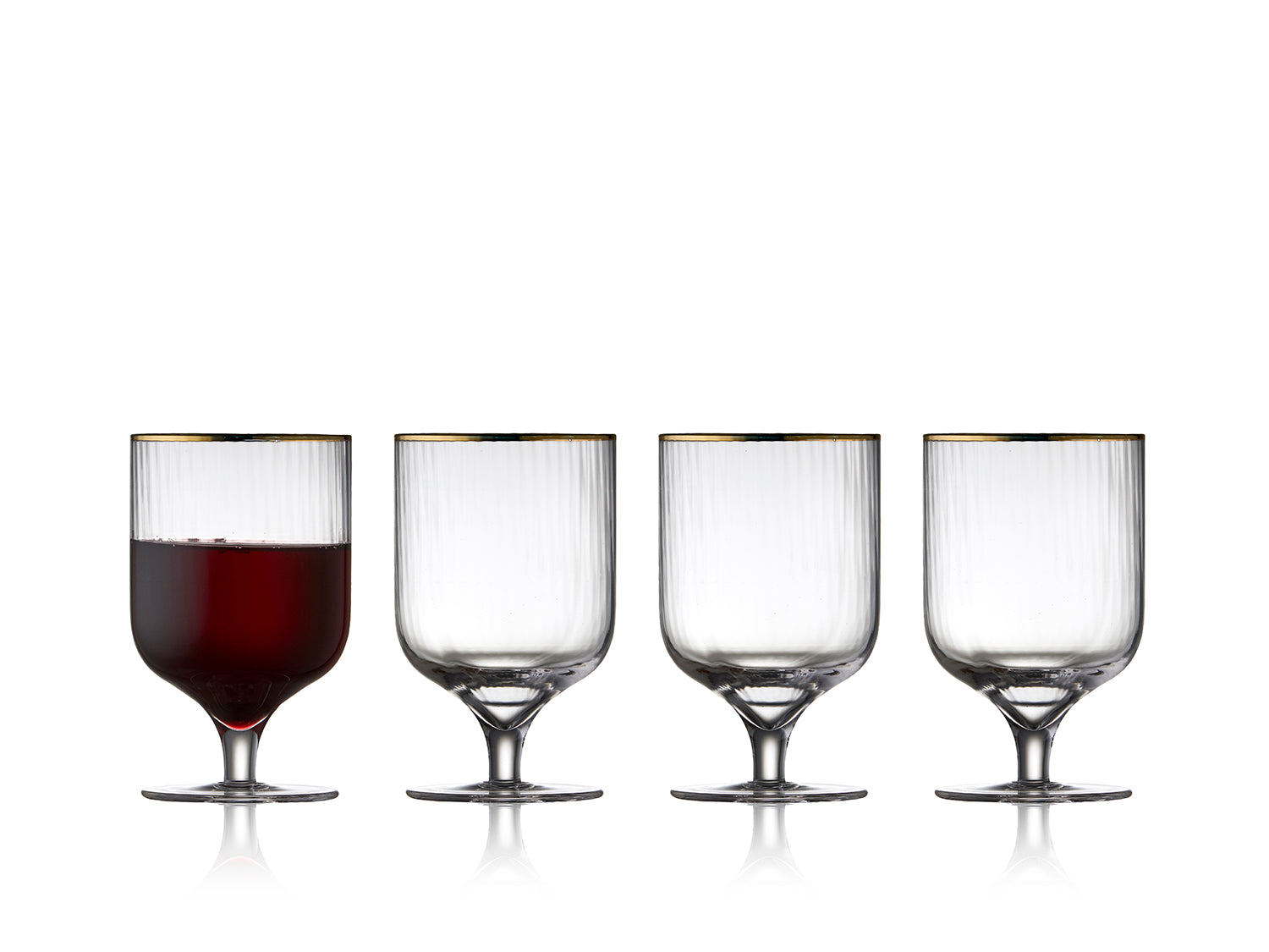 Set de 4 verres à vin PALERMO GOLD Transparent Lyngby Glas - Mathon - 1