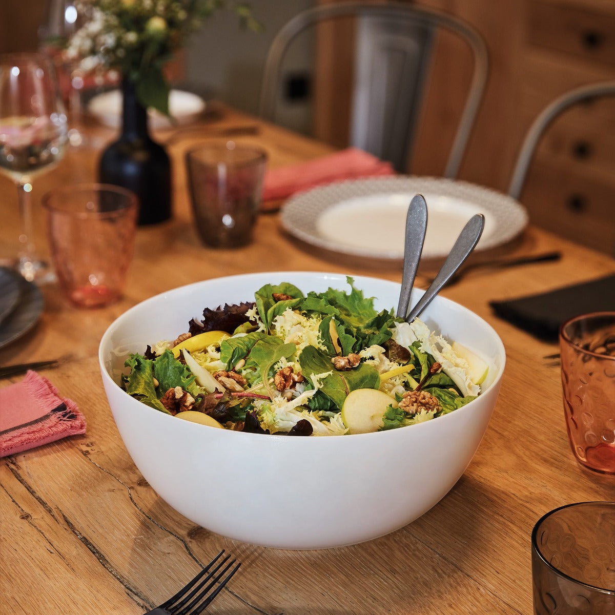 Saladier blanc 26cm Diwali  - Verre opale extra résistant Luminarc - Mathon - 5