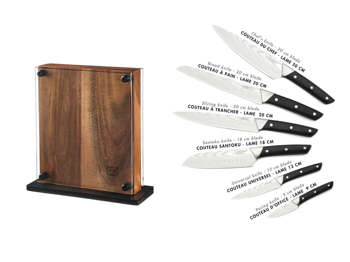 Lot de 7 couteaux de cuisine en inox noir D Björn - Mathon - 3