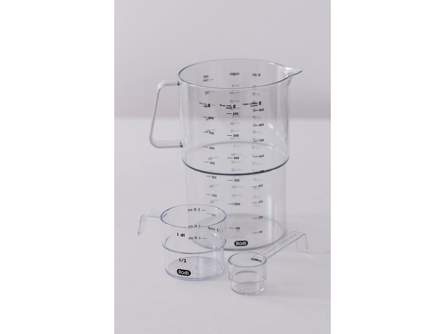 Ensemble 3 pièces de mesure MENSURA en plastique rigide Transparent Rosti - Mathon - 3