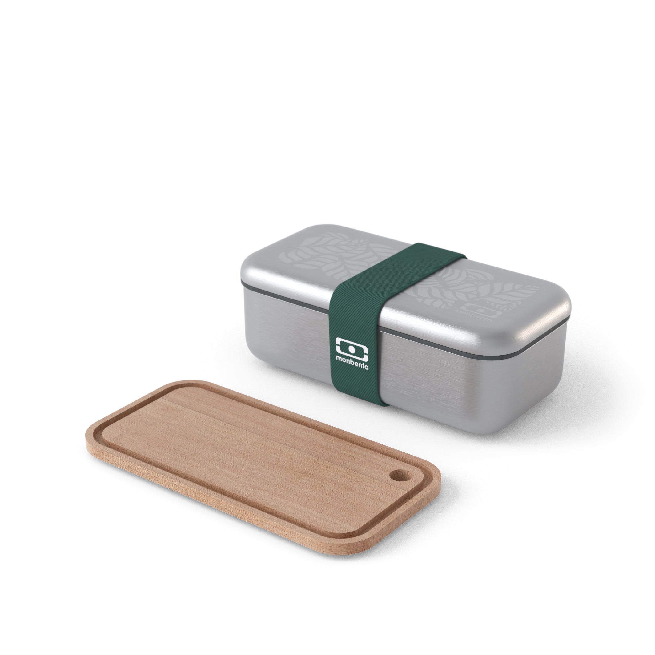 Set lunch box en métal 700ml Graphic Jungle + Planche à découper Monbento - Mathon - 1