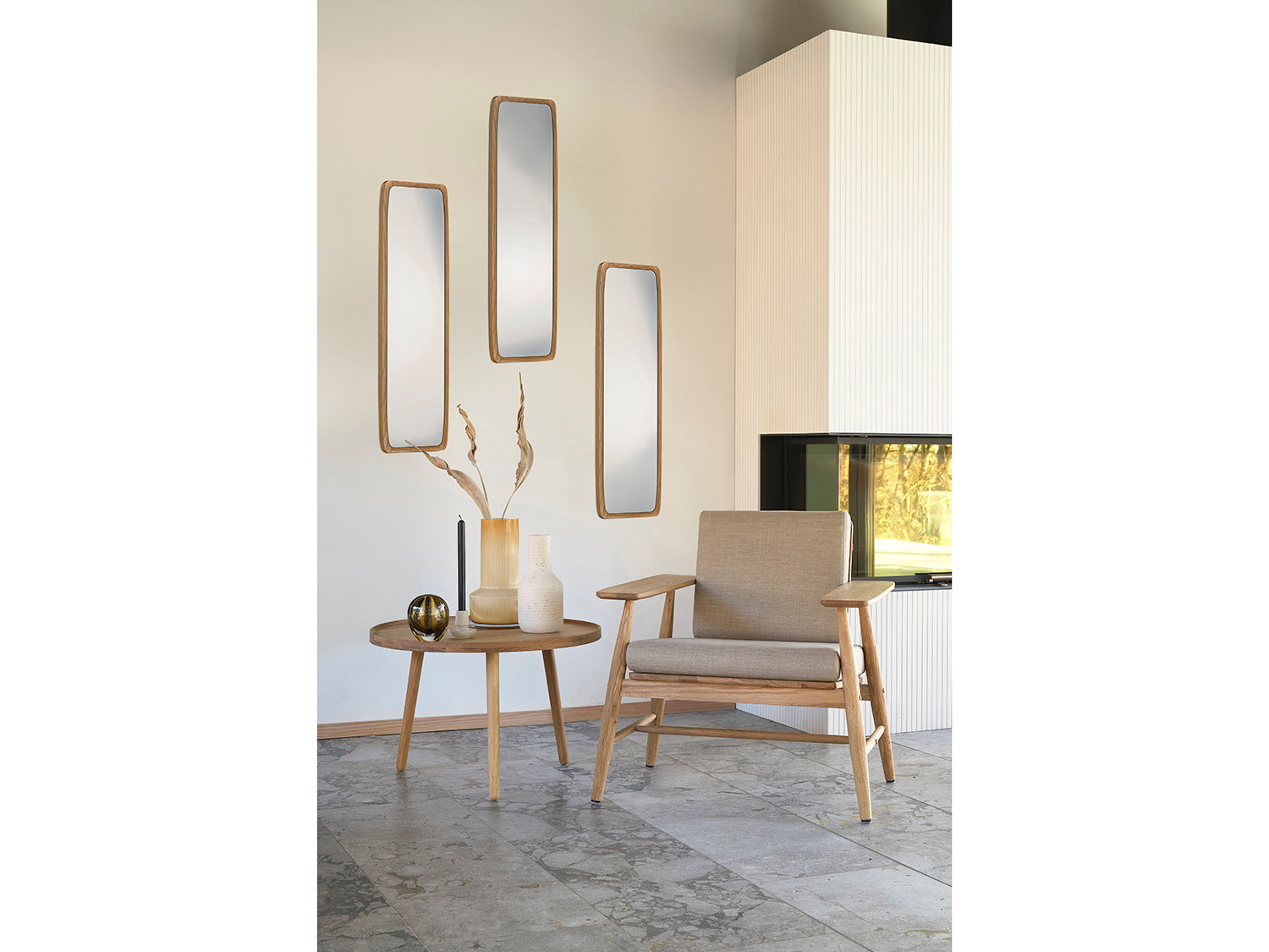 Bougeoir ELV en grès Blanc cassé Villa Collection - Mathon - 4