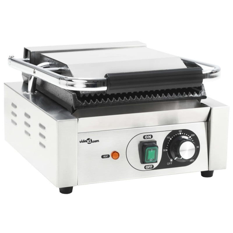 Grill Pour Panini Rainuré Acier Inoxydable 1800 W 31x30,5x20 Cm VIDAXL - Mathon - 6