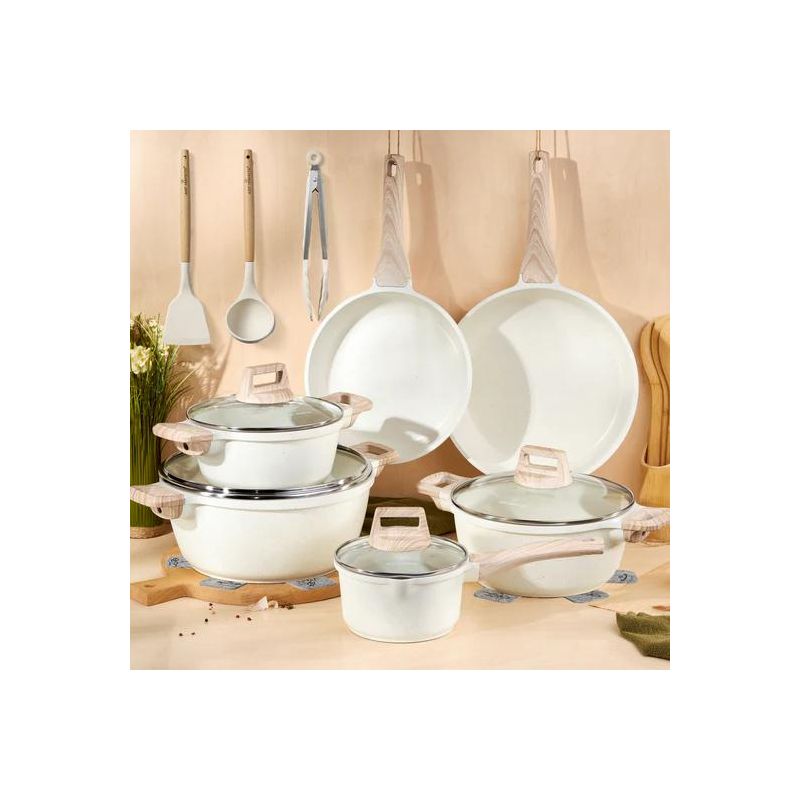 Batterie de cuisine 15 pièces Antiadhésif en Granit beige  Just perfecto JL-28 Just Perfecto - Mathon - 2