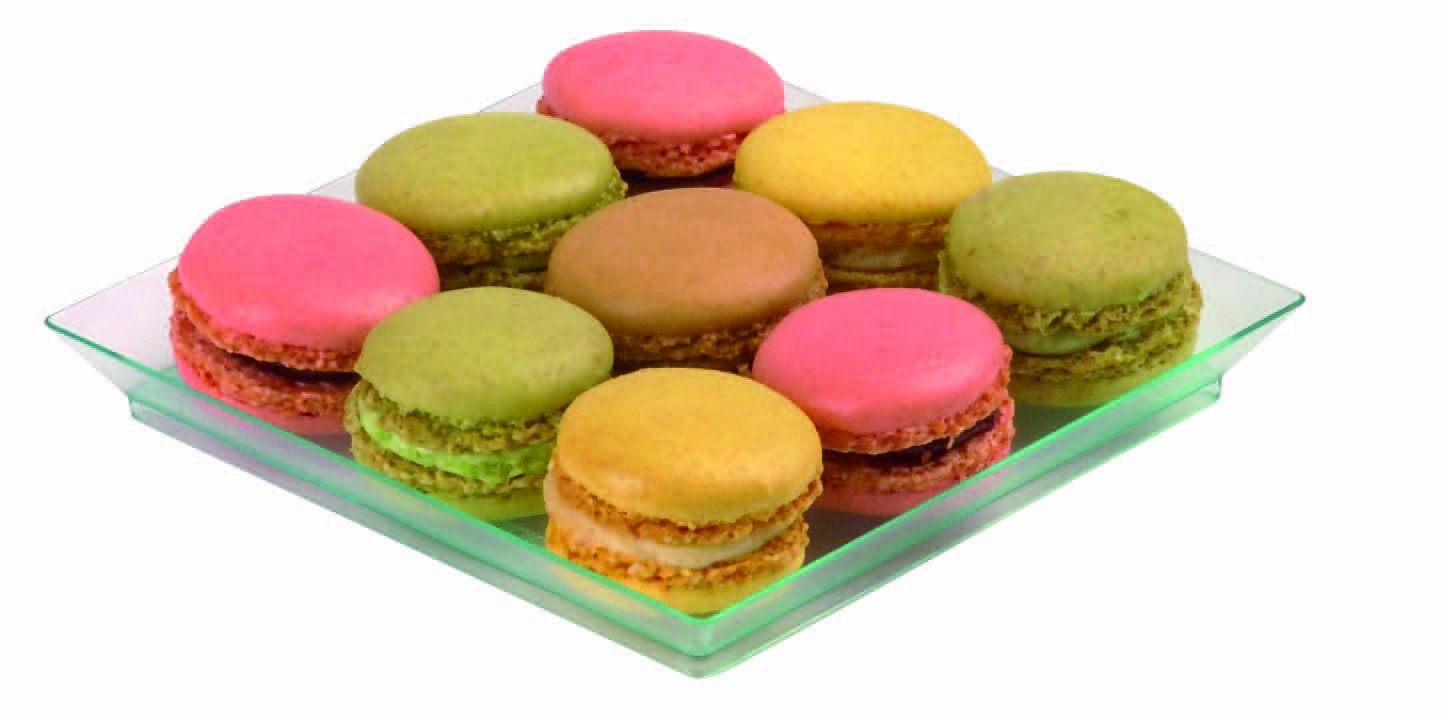 50Pcs - Elément de plateau réemployable plastique vert transparent "Klarity"  130x130mm FirstPack - Mathon - 2