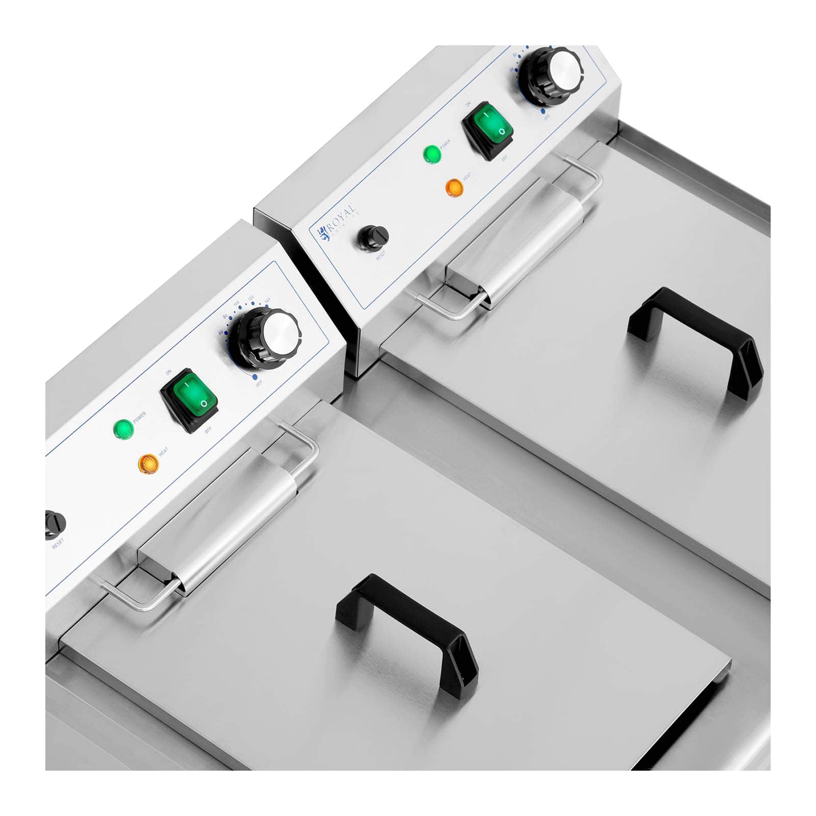 Friteuse électrique 2 x 16 litres 230 volts professionnel 3000 watts acier inoxydable 14_0003984 - Mathon - 4