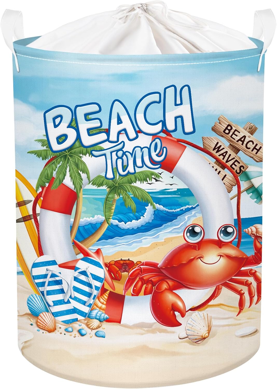 Panier à linge pliable Crabe Plage 45L enfants Vendos85 - Mathon