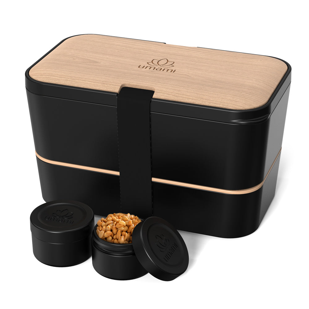 Bento Encastrable 1,5 l noir et bois de noyer Umami - Mathon - 1