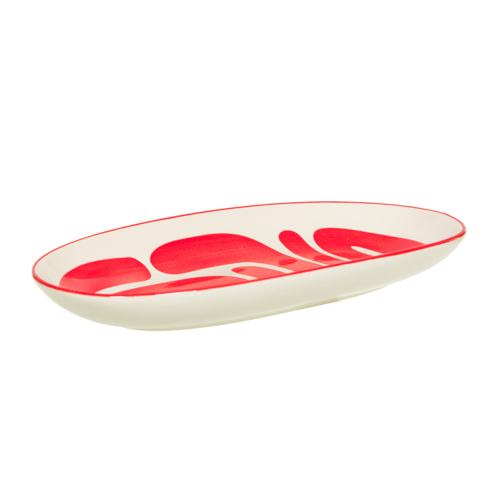 Plat ovale Lulli rouge 30x15 cm Table passion - Mathon - 2