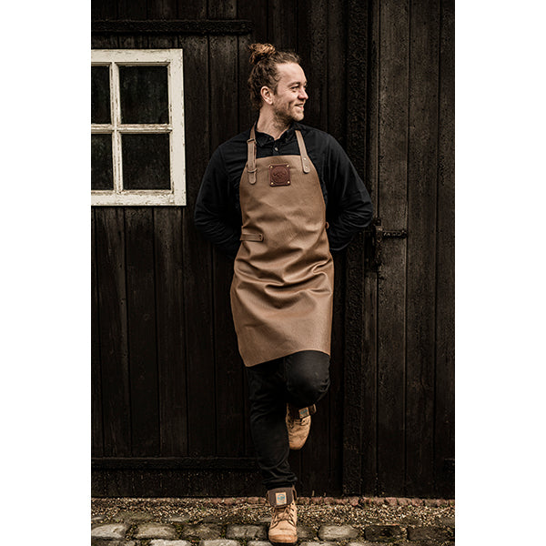 Tablier de cuisine artisanal cuir Buffalo Moka Witloft - Mathon - 5