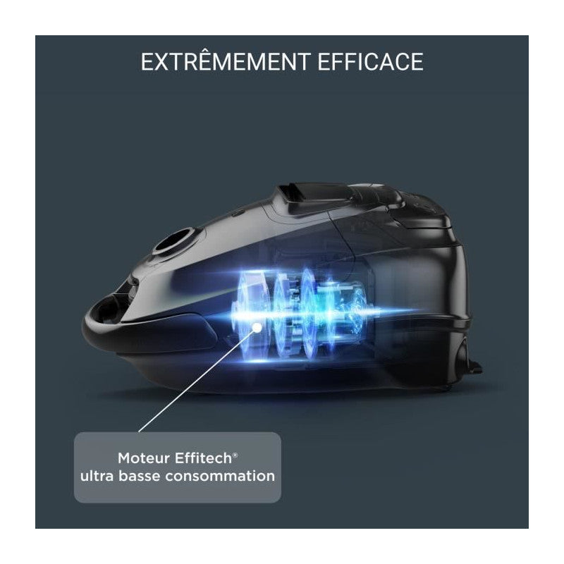 Silence Force Effitech Aspirateur Avec Sac, Bac 4,5 L, Ultra Silencieux 57 Db(a), Haute Filtration, Rouge Yy5453fe Rowenta - Mathon - 3