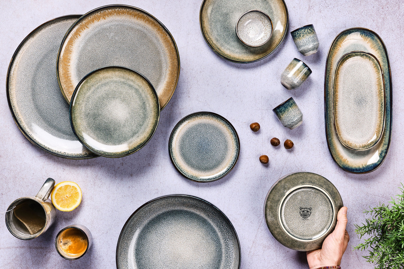 Lot de 1 plateaux & plats à four en grès gris D33 Björn - Mathon - 6