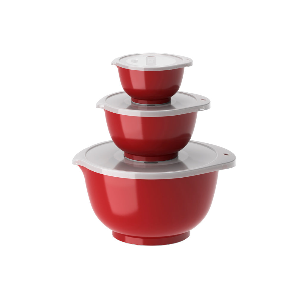 Set de 3 bols avec couvercles rouge Rosti - Mathon - 1