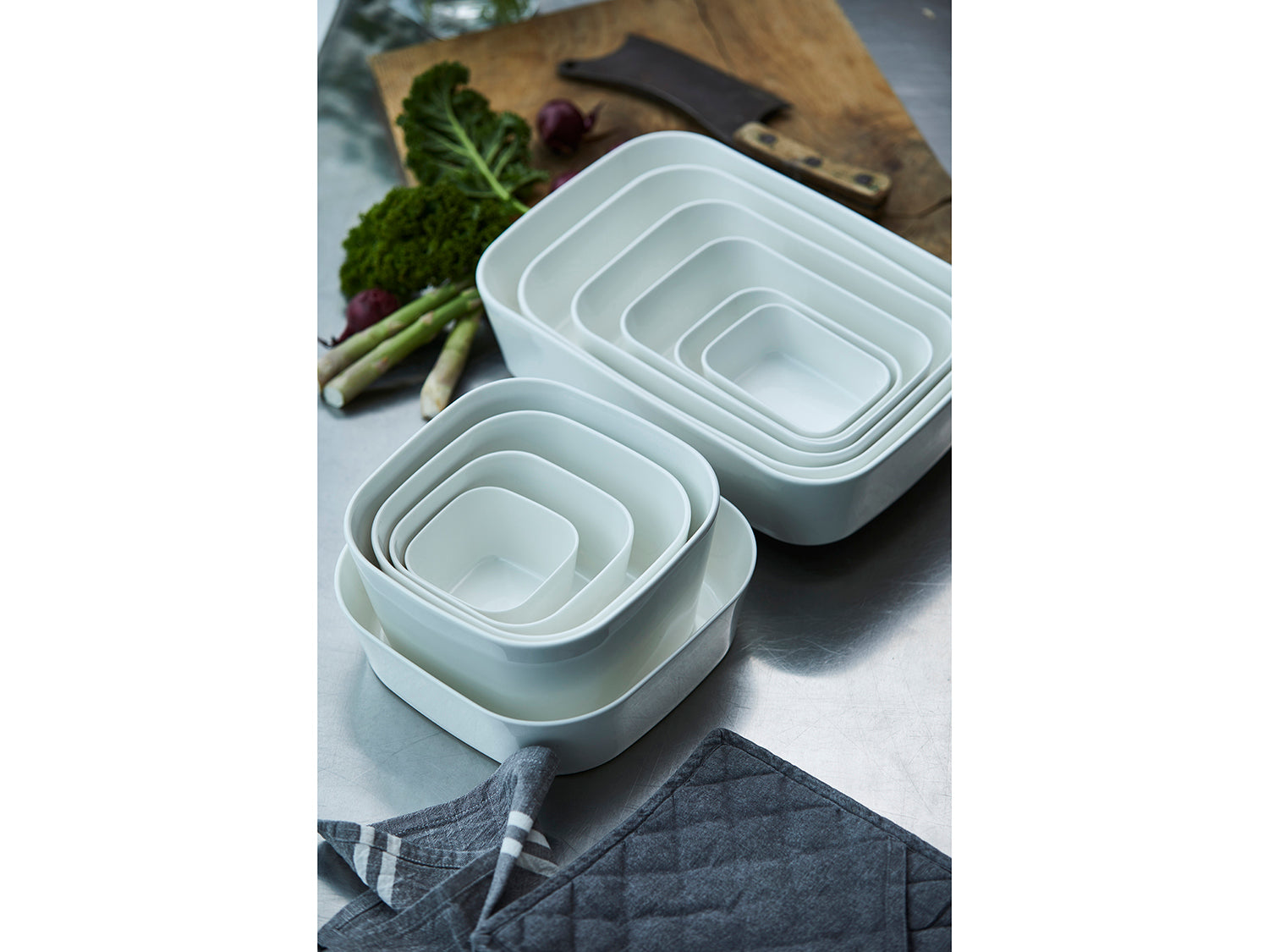 Plat à four MODULA en porcelaine Blanc Rosti - Mathon - 5