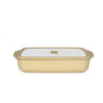 Plat à four rectangulaire en verre borosilicate avec couvercle Crème 1,6 L Pebbly - Mathon - 3