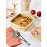 Plat à four carré en verre borosilicate avec couvercle Crème 1,6 L Pebbly - Mathon - 2