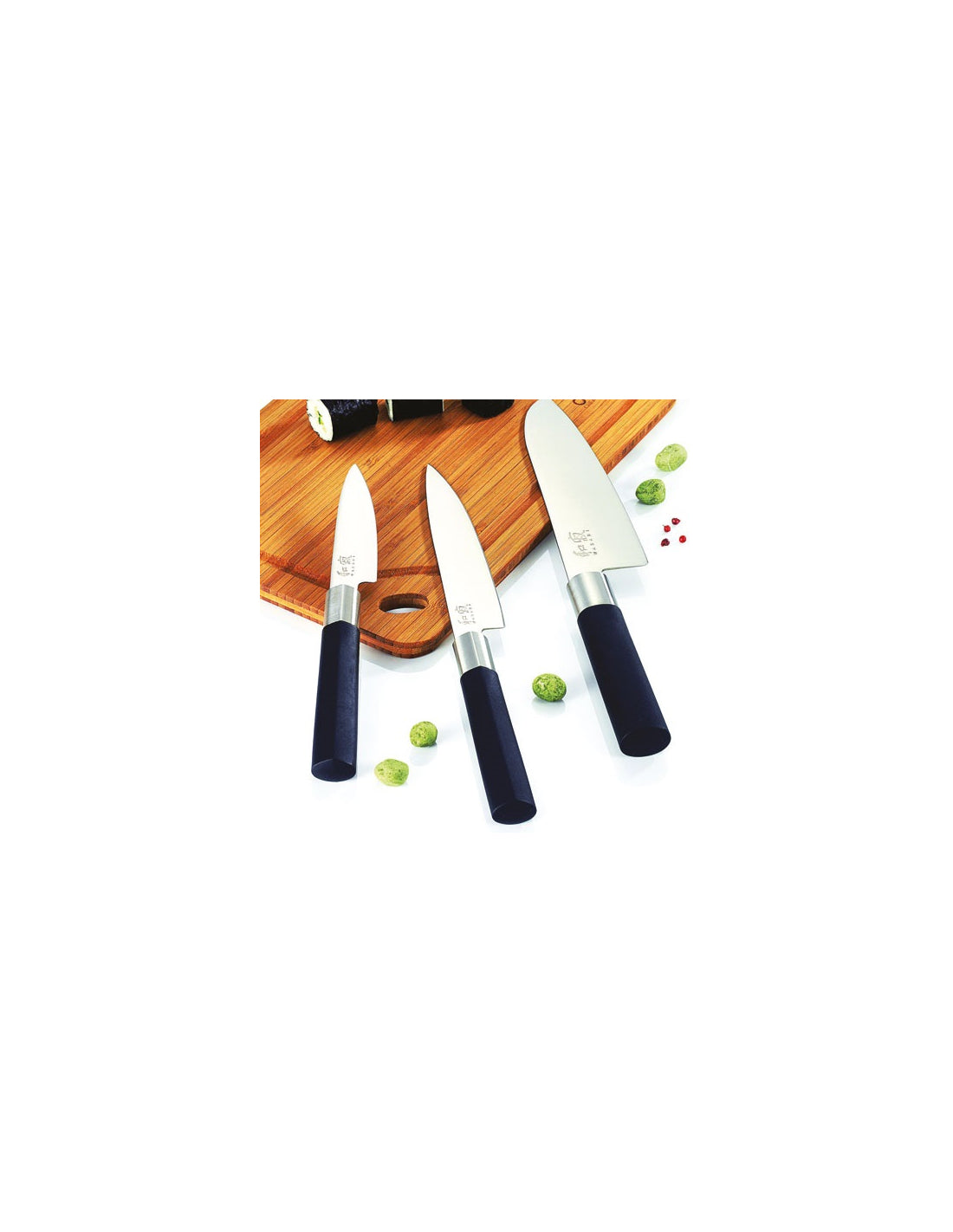 Set 3 couteaux 10 cm,15 cm,18 cm Wasabi Black Kai - Mathon - 2