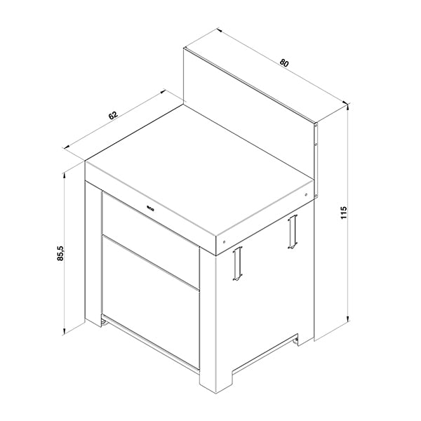 Modulo plan de travail avec tiroirs gris cargo ENO - Mathon - 3
