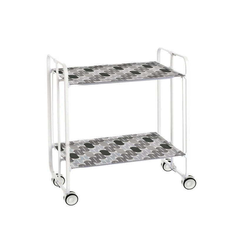 Desserte pliante 2 niveaux avec roulettes – structure blanche, bauhaus Don Hierro - Mathon - 1