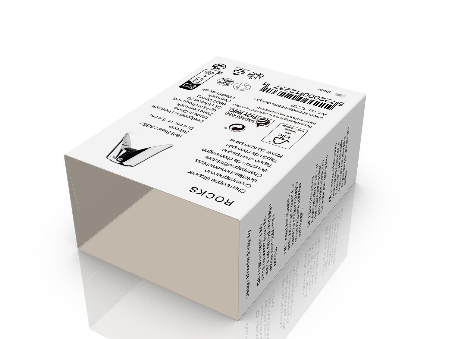 Bouchon de champagne ROCKS en acier inoxydable Acier poli Zone Denmark - Mathon - 3