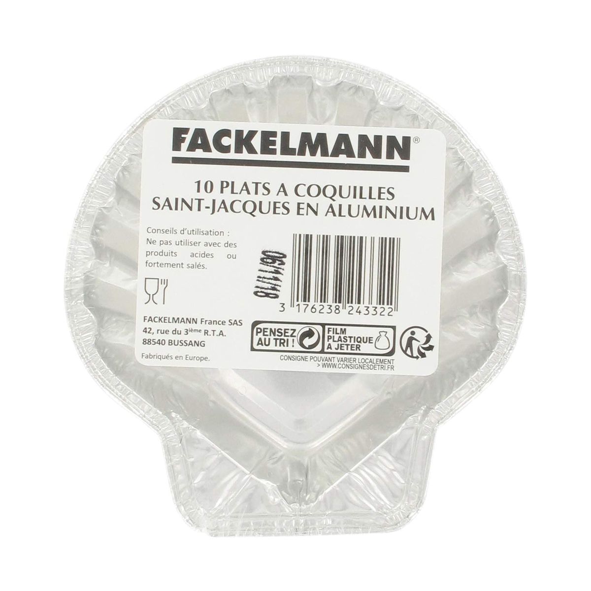Lot de 10 plats à Saint-Jacques en aluminium  12,5 cm Fackelmann - Mathon - 6